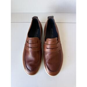 Ecco S Lite Moc Penny Loafers Men Size 6-6.5 Shoes Brown Leather Women 8.5 - 9